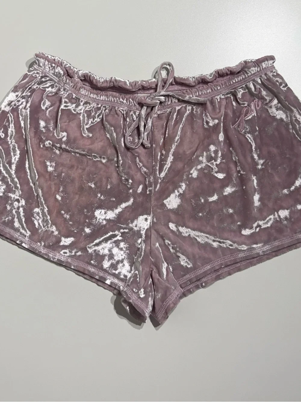 PINK Victoria's Secret Crushed Velvet Racerback Tank & Shorts Set - Dusty Mauve